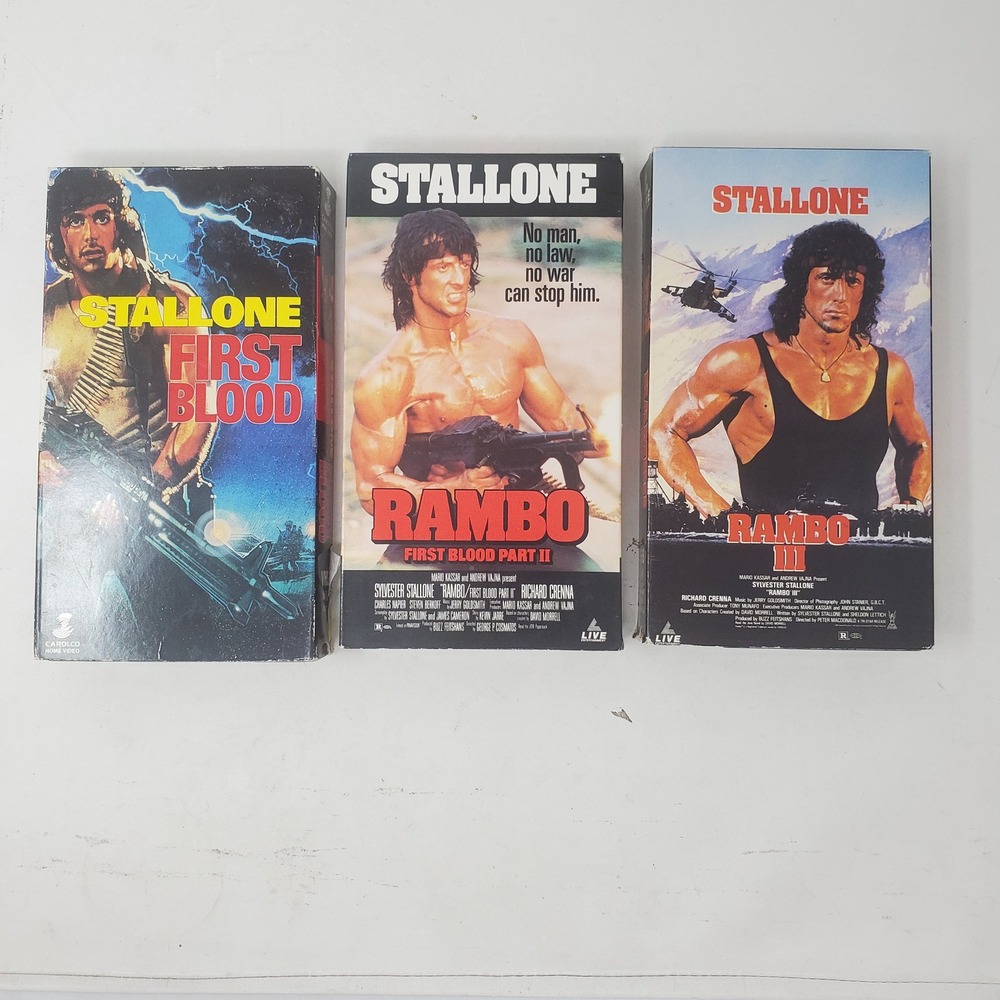 Sylvester Stallone Rambo VHS Trilogy First Blood Tape Set Action Movie